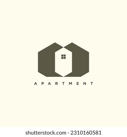 Luxury apartment logo design simple idea