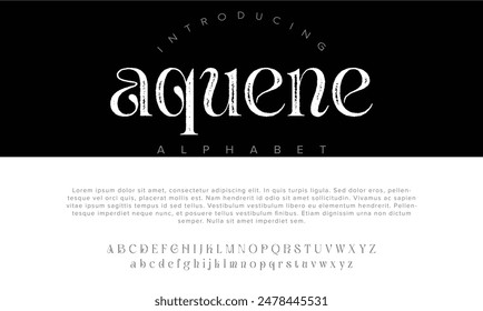 Luxury aquene alphabet letters font for logo