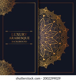 Luxury Arabesque Background Mandala Print Template Design for Invitation Card, Pattern, Coloring Page