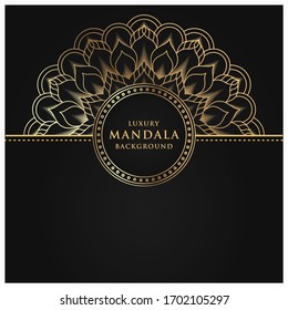 Luxury arabesque mandala background design for wedding invitation card cover and ramadan background template