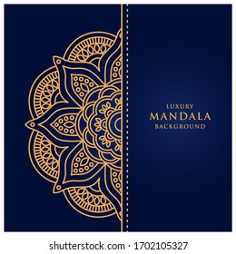 Luxury arabesque mandala background design for wedding invitation card cover and ramadan background template