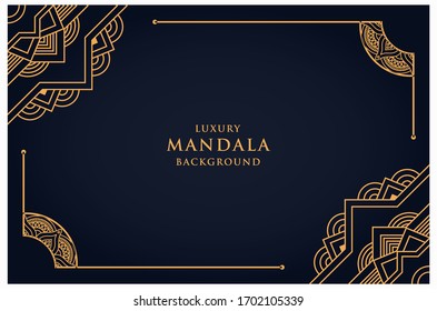 Luxury arabesque mandala background design for wedding invitation card cover and ramadan background template