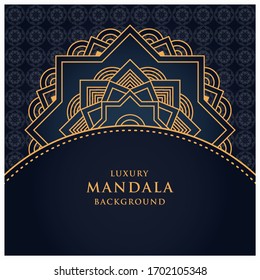 Luxury arabesque mandala background design for wedding invitation card cover and ramadan background template