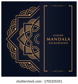 Luxury arabesque mandala background design for wedding invitation card cover and ramadan background template