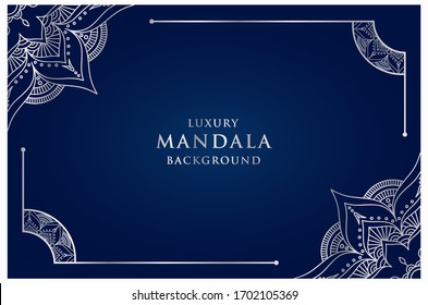Diseño de fondo de Mandala arabesco de lujo para la cubierta de la tarjeta de invitación de boda y plantilla de fondo ramadán