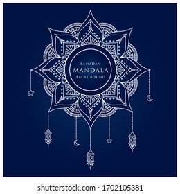 Luxury arabesque mandala background design for wedding invitation card cover and ramadan background template