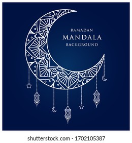 Luxury arabesque mandala background design for wedding invitation card cover and ramadan background template