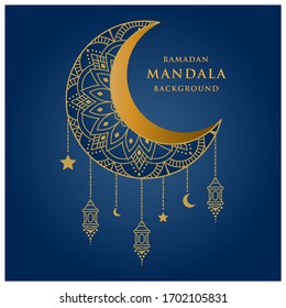 Luxury arabesque mandala background design for wedding invitation card cover and ramadan background template