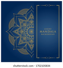 Luxury arabesque mandala background design for wedding invitation card cover and ramadan background template
