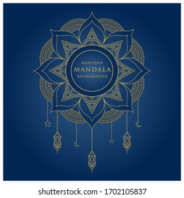 Luxury arabesque mandala background design for wedding invitation card cover and ramadan background template