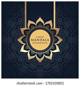 Luxury arabesque mandala background design for wedding invitation card cover and ramadan background template