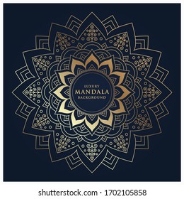Luxury arabesque mandala background design for wedding invitation card cover and ramadan background template