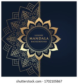Luxury arabesque mandala background design for wedding invitation card cover and ramadan background template