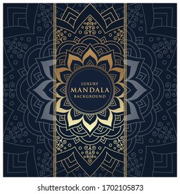Diseño de fondo de Mandala arabesco de lujo para la cubierta de la tarjeta de invitación de boda y plantilla de fondo ramadán