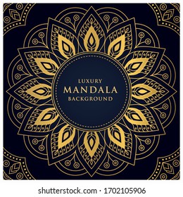 Luxury arabesque mandala background design for wedding invitation card cover and ramadan background template
