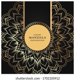 Luxury arabesque mandala background design for wedding invitation card cover and ramadan background template