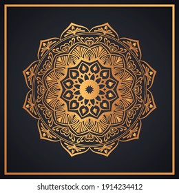 luxury arabesque mandala background design for wedding invitation card
