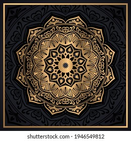 luxury arabesque mandala background design for wedding card template