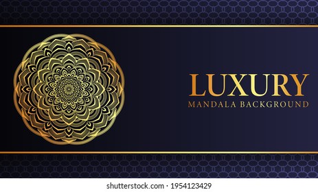 Plantilla de diseño de fondo de Mandala árabe de lujo