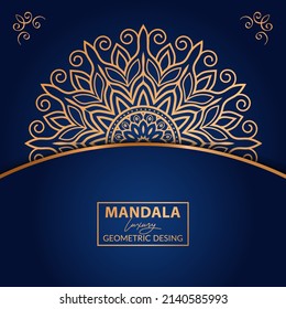 Luxury Arabesque Mandala Background with golden elements. Arabic Islamic east style, Ramadan Style Decorative mandala. Mandala for print, poster, cover