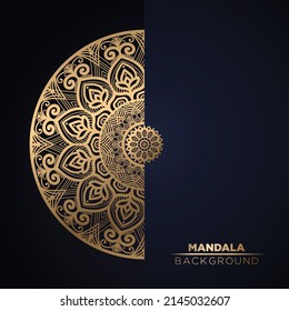 Luxury Arabesque Mandala Background With Golden Elements. Arabic Islamic East Style, Ramadan Style Decorative Mandala.