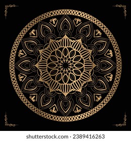 Luxury Arabesque Mandala Background with golden elements. Arabic Islamic east style, Ramadan Style Decorative mandala