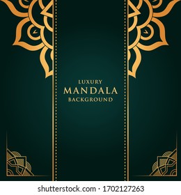 Luxury Arabesque mandala background for invitation card design template and ramadan islamic background