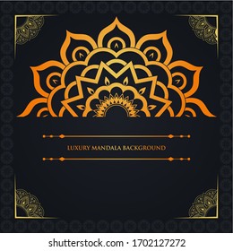 Fondo de Mandala árabe de lujo para la plantilla de diseño de la tarjeta de invitación y fondo islámico ramadán