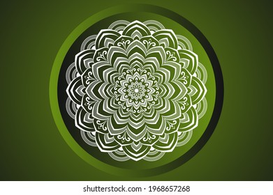 Luxury arabesque ornamental mandala design on gradient background for colorful template collection, or other project.