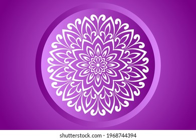 Luxury arabesque ornamental mandala design on gradient background for colorful template collection.