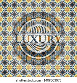 Luxury arabic badge background. Arabesque decoration.