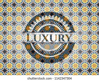 Luxury arabic emblem background. Arabesque decoration.
