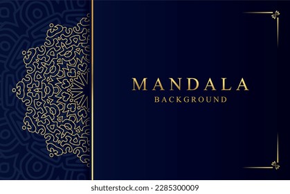 Luxury Arabic mandala design background in gold color