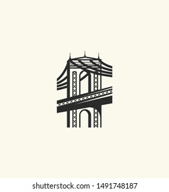 luxury and architectural bridge building logo