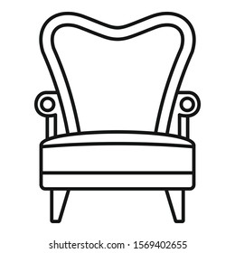 Luxury armchair icon. Outline luxury armchair vector icon for web design isolated on white background