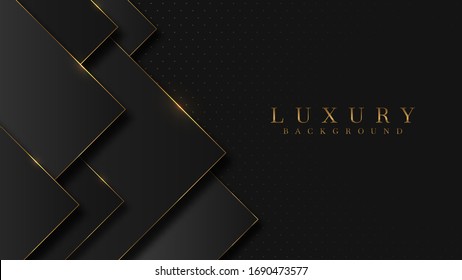 Luxury arrow Gold line Background VIP with black metal texture in 3d abstract style. Illustration from vector about modern template design for strong feeling and technology and futurism.
