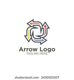 Diseño creativo de logotipo de flecha de lujo