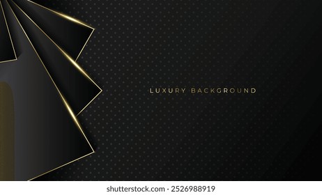 Luxus Pfeile goldene Linien Hintergrund VIP mit schwarzem Metall Textur in 3D abstrakten Stil. Stockgrafik