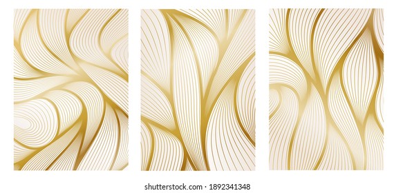 luxury art deco background graphics design for posters. flowing shapes design art deco wallpaper. golden lines abstract creative geometric art nouveau background. vector illustration