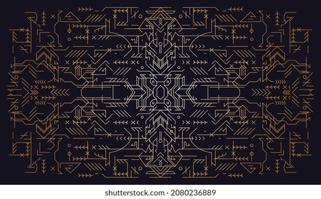 Luxury Art Deco background vector. Geometric golden label frame design for wallpaper, home decoration, vintage antique, pritns, wall arts, pattern, textiles and invitation. 