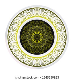 Luxury Art Deco Floral Pattern. Mandala Design. Vector Illustration. Oriental Pattern. Indian, Moroccan, Mystic, Ottoman Motifs. Anti-Stress Therapy Pattern