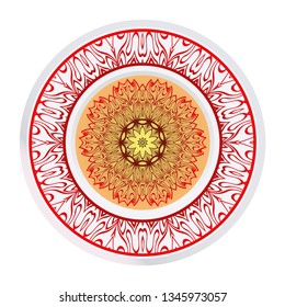 Luxury Art Deco Floral Pattern. Mandala Design. Vector Illustration. Oriental Pattern. Indian, Moroccan, Mystic, Ottoman Motifs. Anti-Stress Therapy Pattern