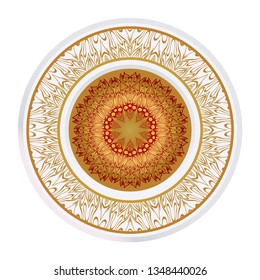 Luxury Art Deco Floral Pattern. Mandala Design. Vector Illustration. Oriental Pattern. Indian, Moroccan, Mystic, Ottoman Motifs. Anti-Stress Therapy Pattern
