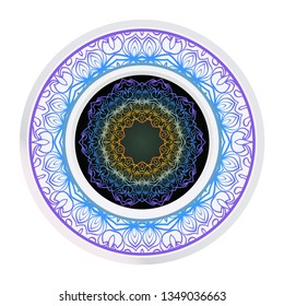 Luxury Art Deco Floral Pattern. Mandala Design. Vector Illustration. Oriental Pattern. Indian, Moroccan, Mystic, Ottoman Motifs. Anti-Stress Therapy Pattern