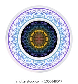 Luxury Art Deco Floral Pattern. Mandala Design. Vector Illustration. Oriental Pattern. Indian, Moroccan, Mystic, Ottoman Motifs. Anti-Stress Therapy Pattern