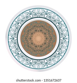 Luxury Art Deco Floral Pattern. Mandala Design. Vector Illustration. Oriental Pattern. Indian, Moroccan, Mystic, Ottoman Motifs. Anti-Stress Therapy Pattern