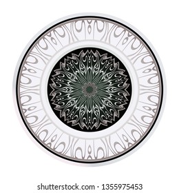 Luxury Art Deco Floral Pattern. Mandala Design. Vector Illustration. Oriental Pattern. Indian, Moroccan, Mystic, Ottoman Motifs. Anti-Stress Therapy Pattern
