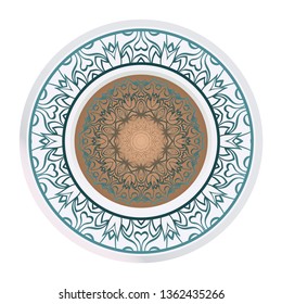 Luxury Art Deco Floral Pattern. Mandala Design. Vector Illustration. Oriental Pattern. Indian, Moroccan, Mystic, Ottoman Motifs. Anti-Stress Therapy Pattern