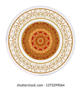 Luxury Art Deco Floral Pattern. Mandala Design. Vector Illustration. Oriental Pattern. Indian, Moroccan, Mystic, Ottoman Motifs. Anti-Stress Therapy Pattern