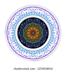 Luxury Art Deco Floral Pattern. Mandala Design. Vector Illustration. Oriental Pattern. Indian, Moroccan, Mystic, Ottoman Motifs. Anti-Stress Therapy Pattern